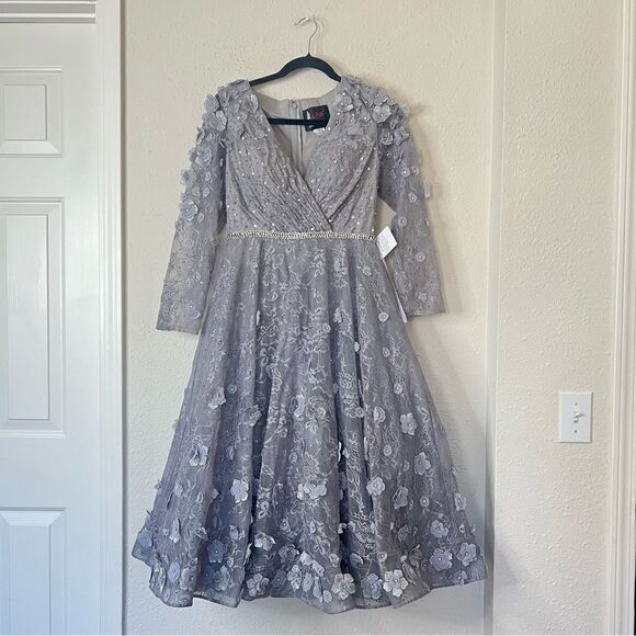 Mac Duggal Floral Embellished Lace A-Line Cocktail Dress NEW Size 8 - Picture 5 of 14